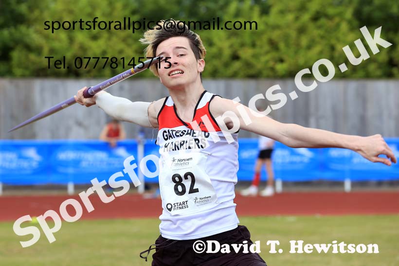 Mens Under-20s javelin, 2024 Northern Senior and Under-20s Track and Field Champs, Middlesbrough.  Photo: David T. Hewitson/Sports for All Pics